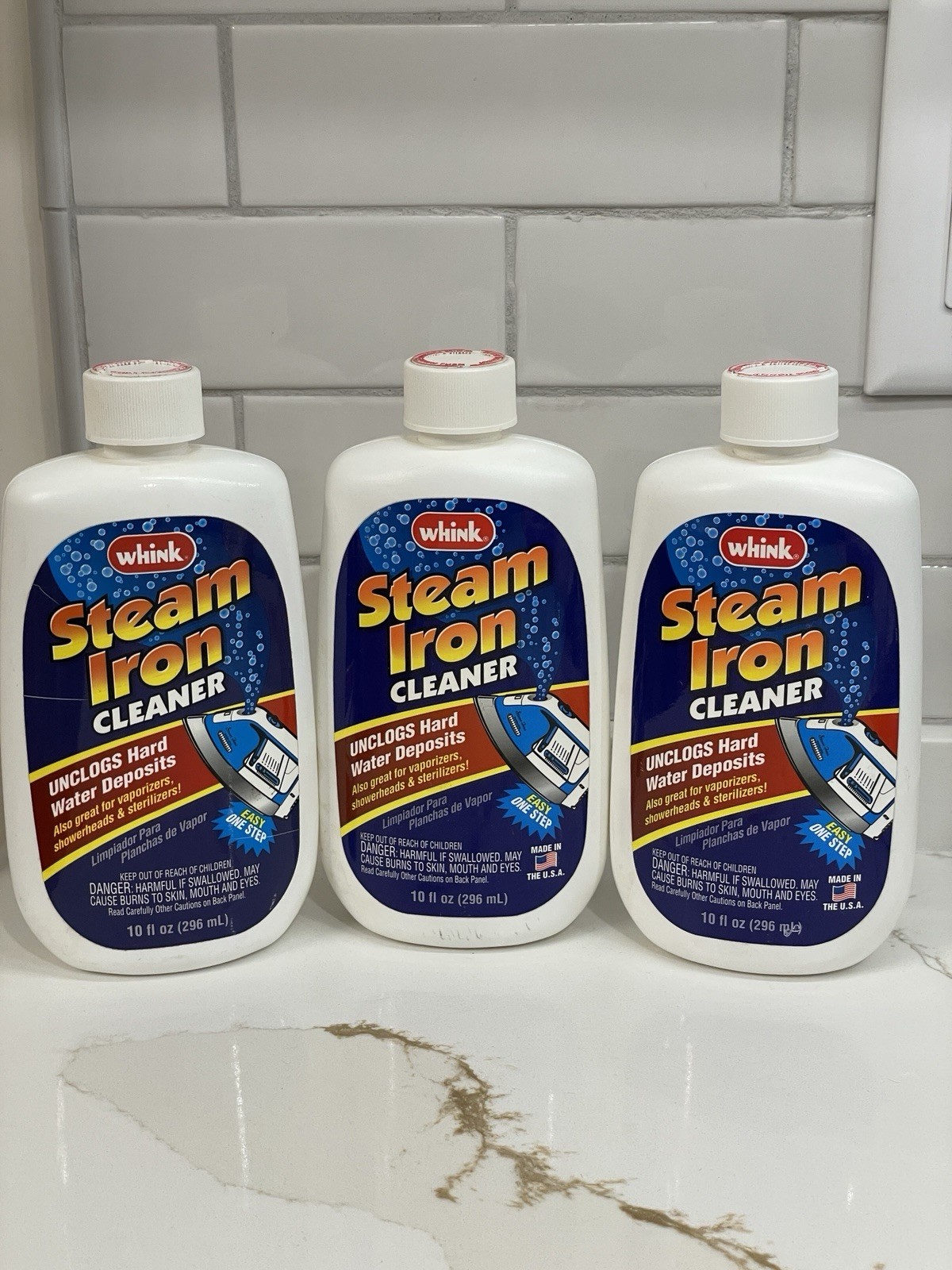 Lot of 3 Whink Steam Iron Cleaner Unclogs Hard Water Deposits Discontinued 10 oz
