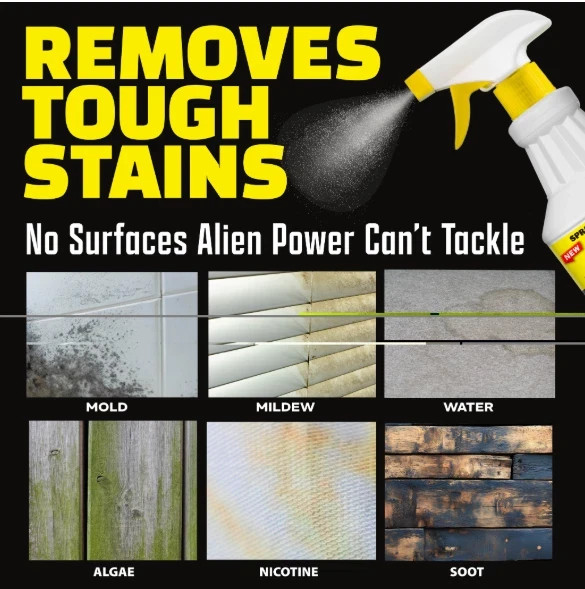 Alien Power Stain Remover Kit – Mold, Mildew & Algae Cleaner with Spray Bottle
