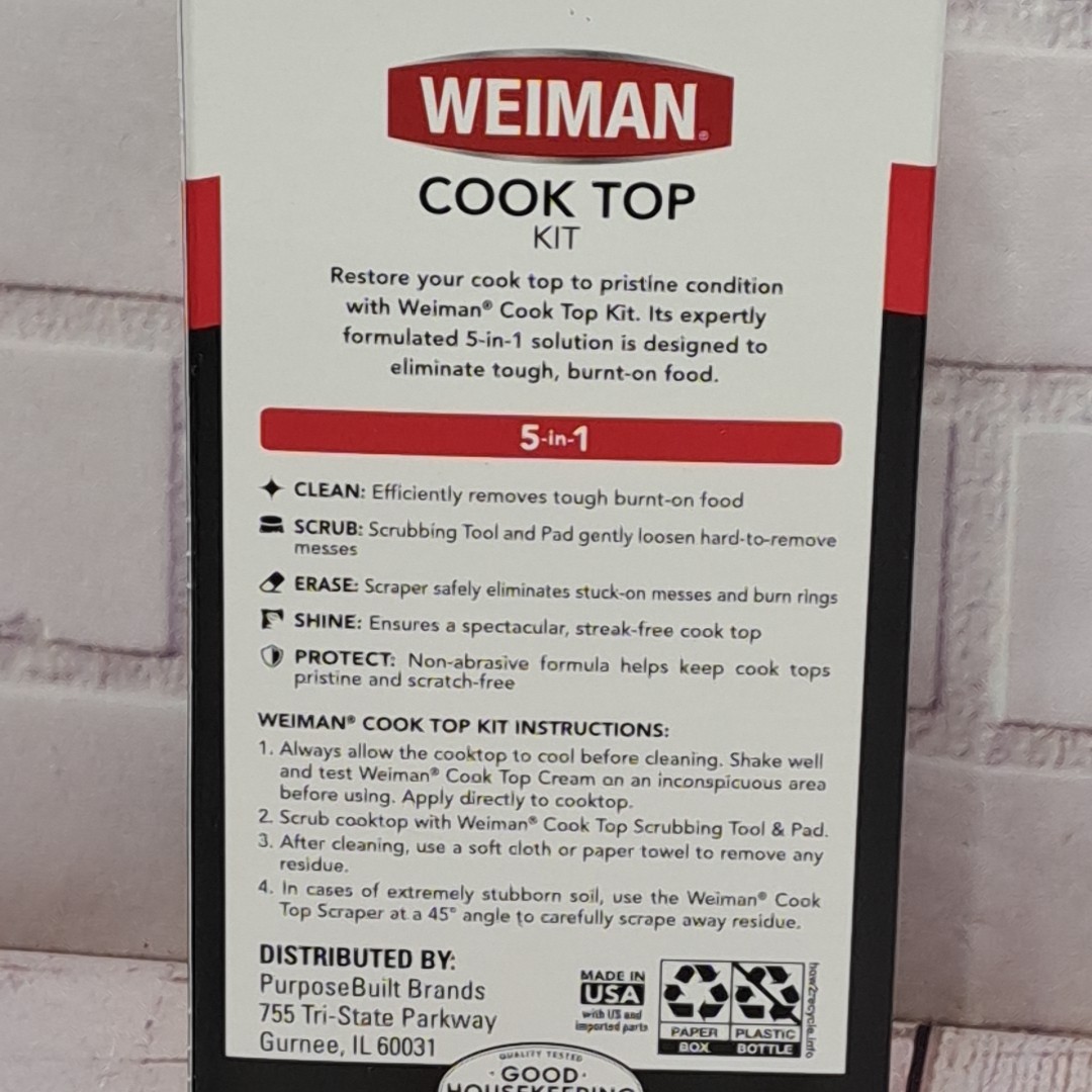 WEIMAN Complete COOK TOP CLEANING KIT Cleans & Shines ALL Glass Ceramic Cooktops