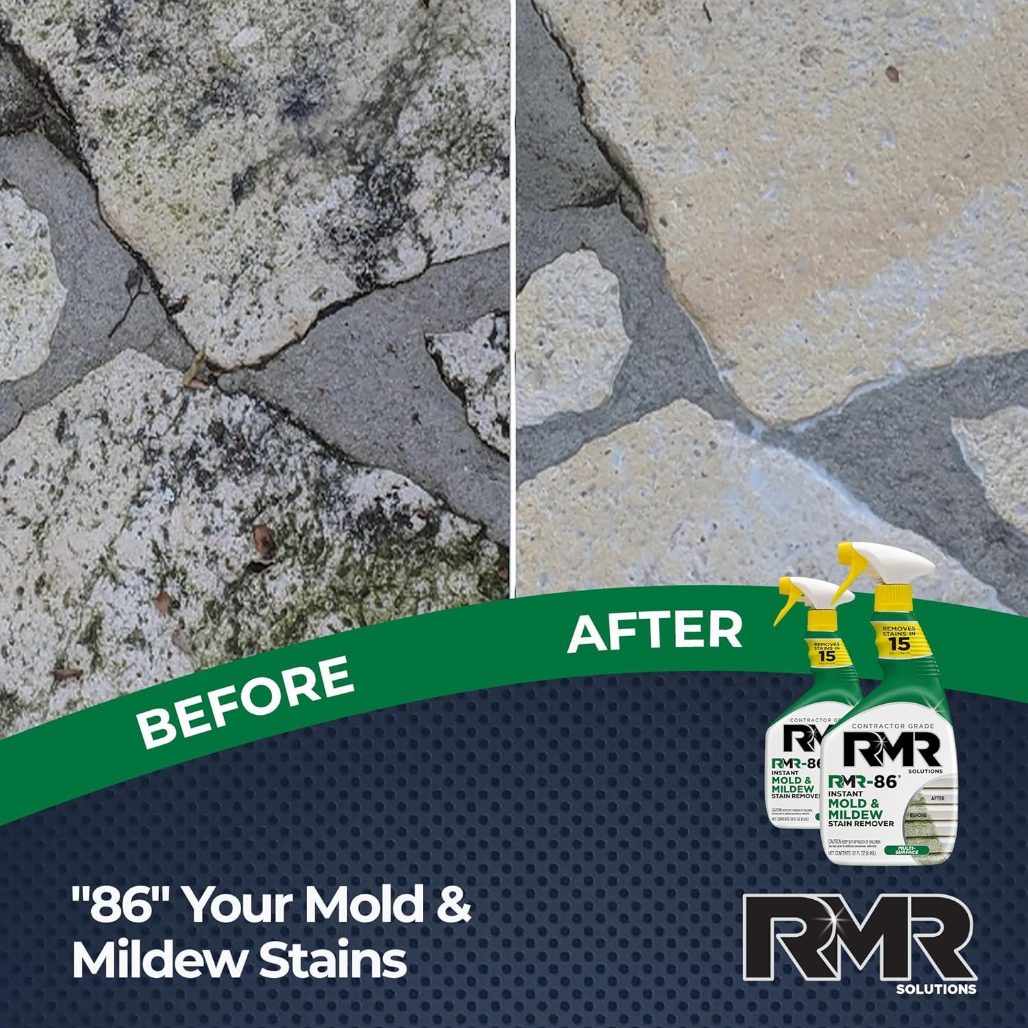 RMR-86 Instant Mold and Mildew Stain Remover Spray – Scrub Free Formula, 2 Pack