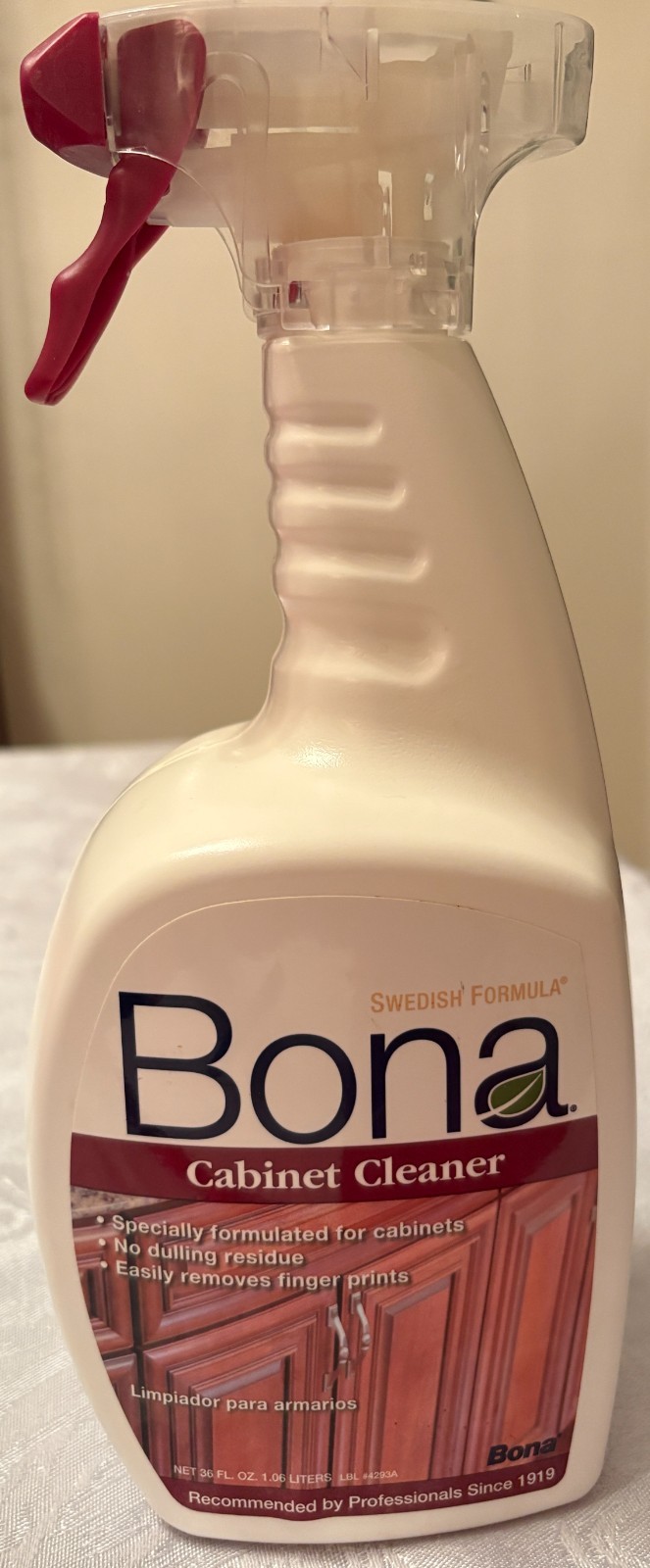 Bona Cabinet Cleaner Spray Bottle – Value Size 36oz – Discontinued – Free Ship