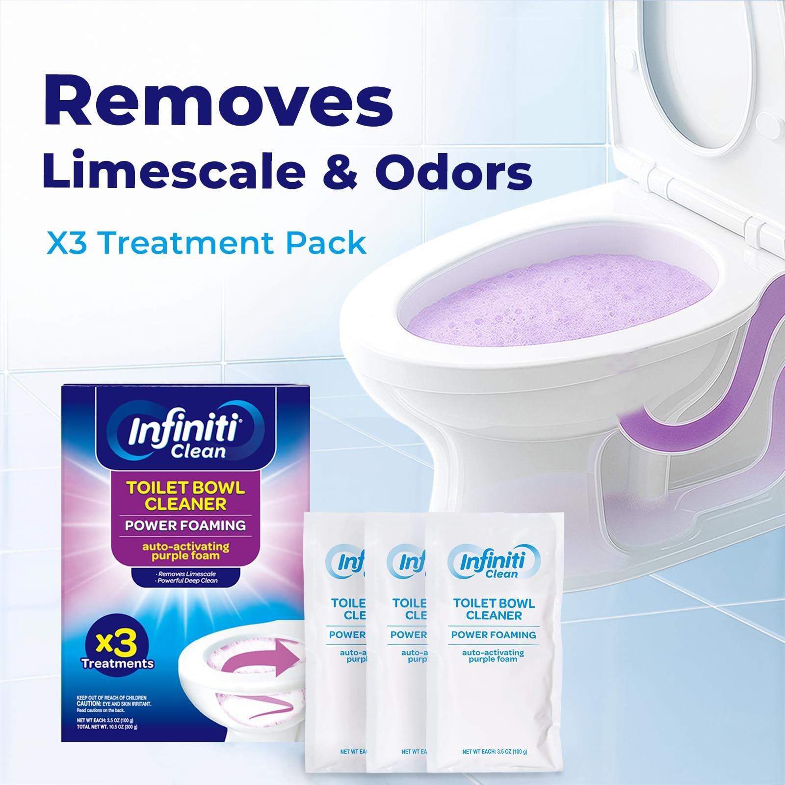 Foaming Toilet Bowl Cleaner – 10.5oz Auto-Activating Purple Foam, Removes Lim…