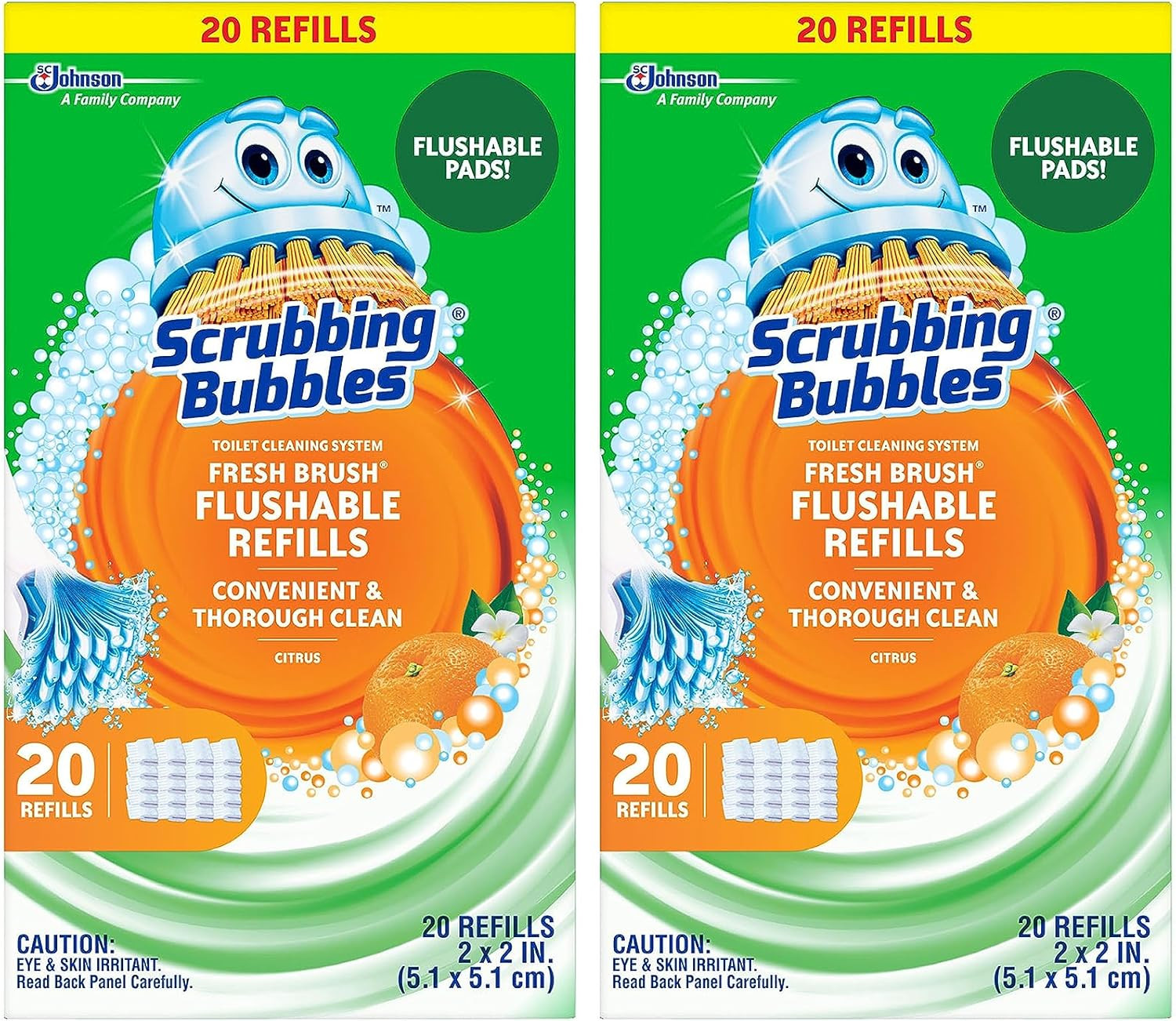 Scrubbing Bubbles Flushable Toilet Bowl Wand Cleaner Refills, Fresh Brush Cleane