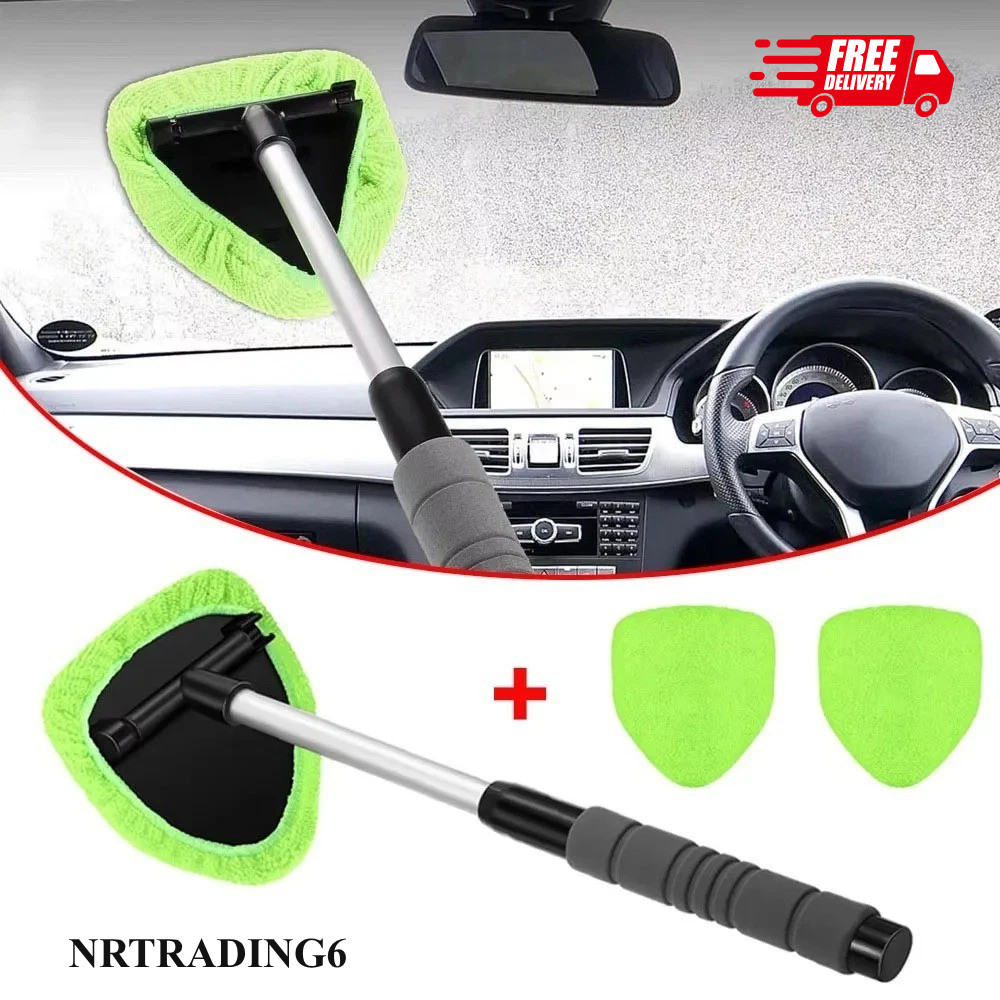 Windshield Cleaning Tool Kit Car Window Glass Wiper Cleaner Brush Pad Extendable