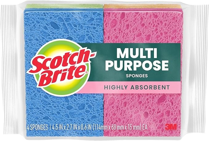 O-Cel-O Handy Sponges, Assorted Colors, 4 Count
