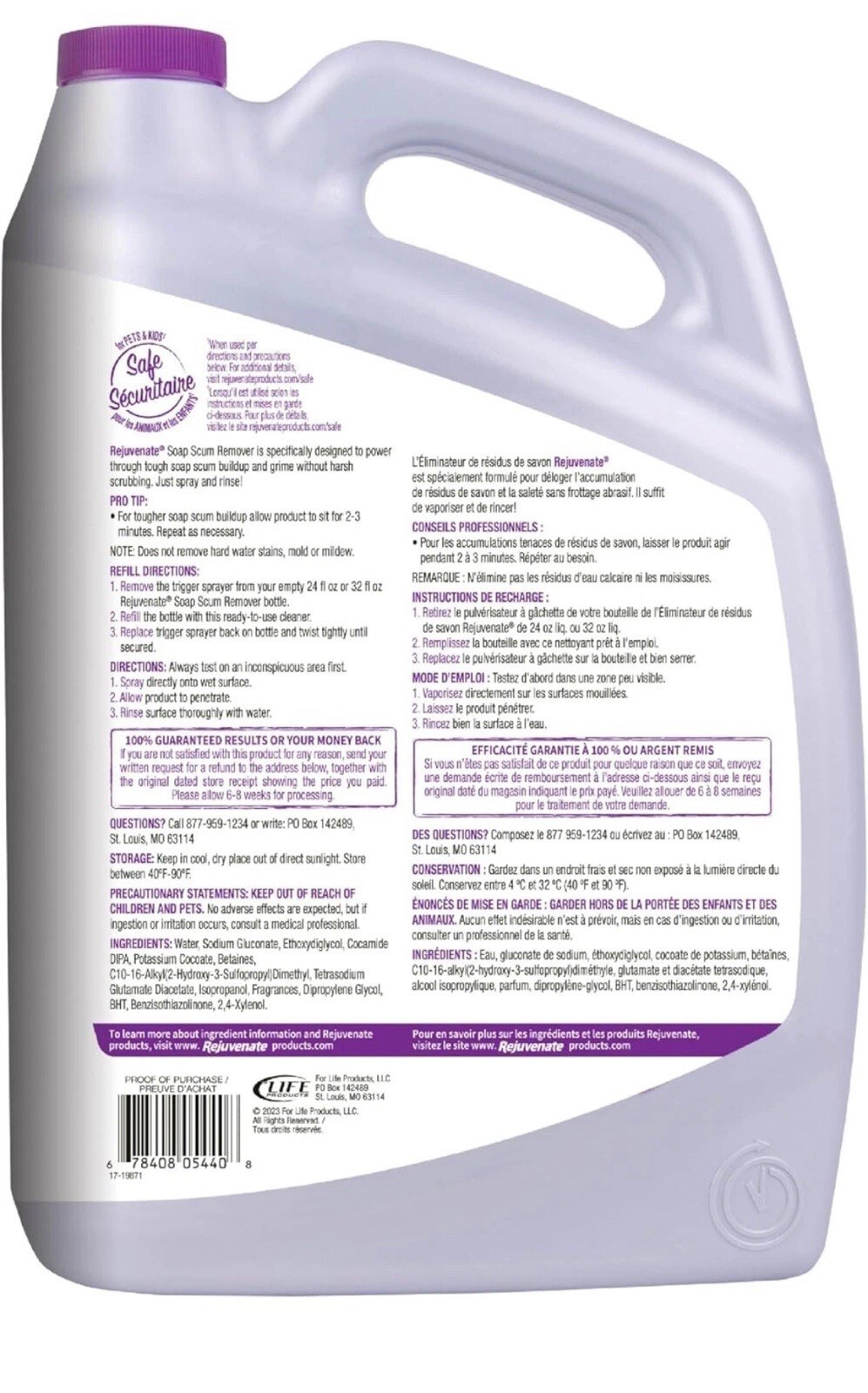 Rejuvenate Scrub Free Soap Scum Remover Cleaning 128 Fl Oz (Pack of 1)