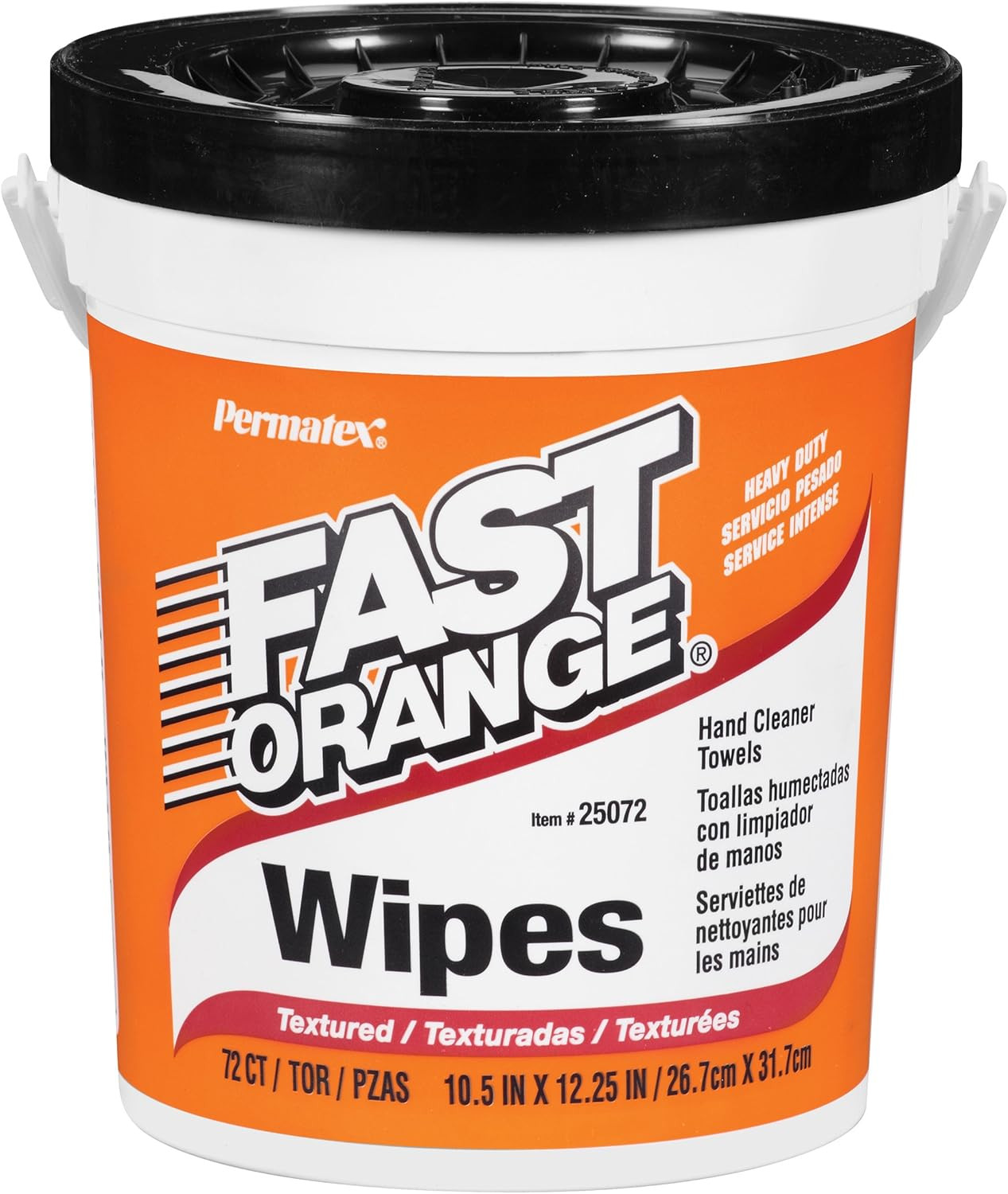 25072 Fast Orange Hand Cleaner Wipes, 72-Count Container