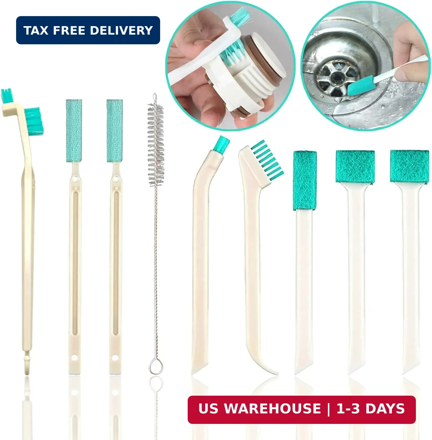Small Household Cleaning Brushes by ELEMGULY,18 Pcs Crevice Brush for Hole, Gap,