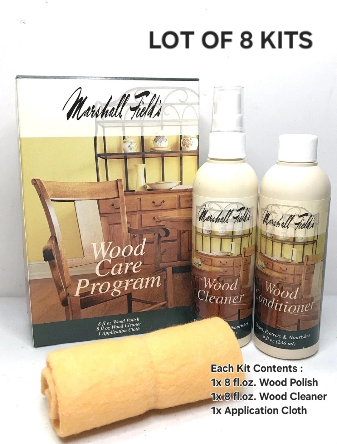 NEW Wood Care Program Kit: 8 fl.oz. Polish, 8 fl.oz. Cleaner + Application Cloth