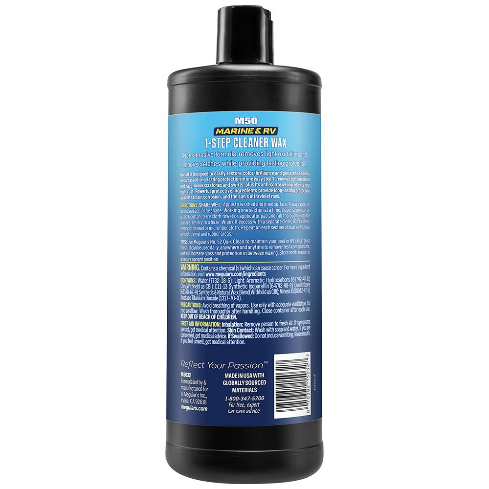 Meguiar’s Boat/RV Cleaner Wax – 32 oz – *Case of 6*