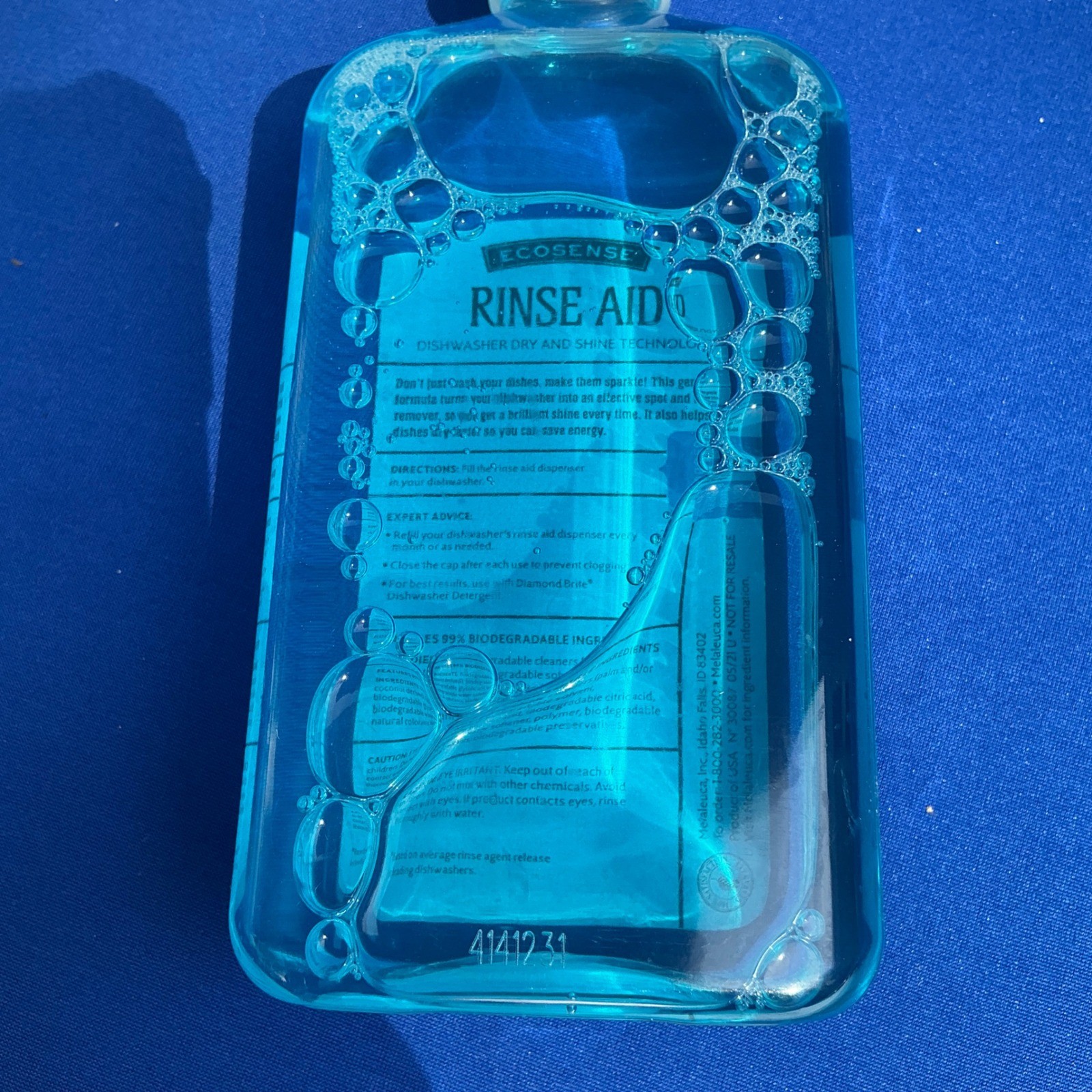 Melaleuca Rinse Aid EcoSense 16 fl oz Blue Dishwasher Shine 150 Washes