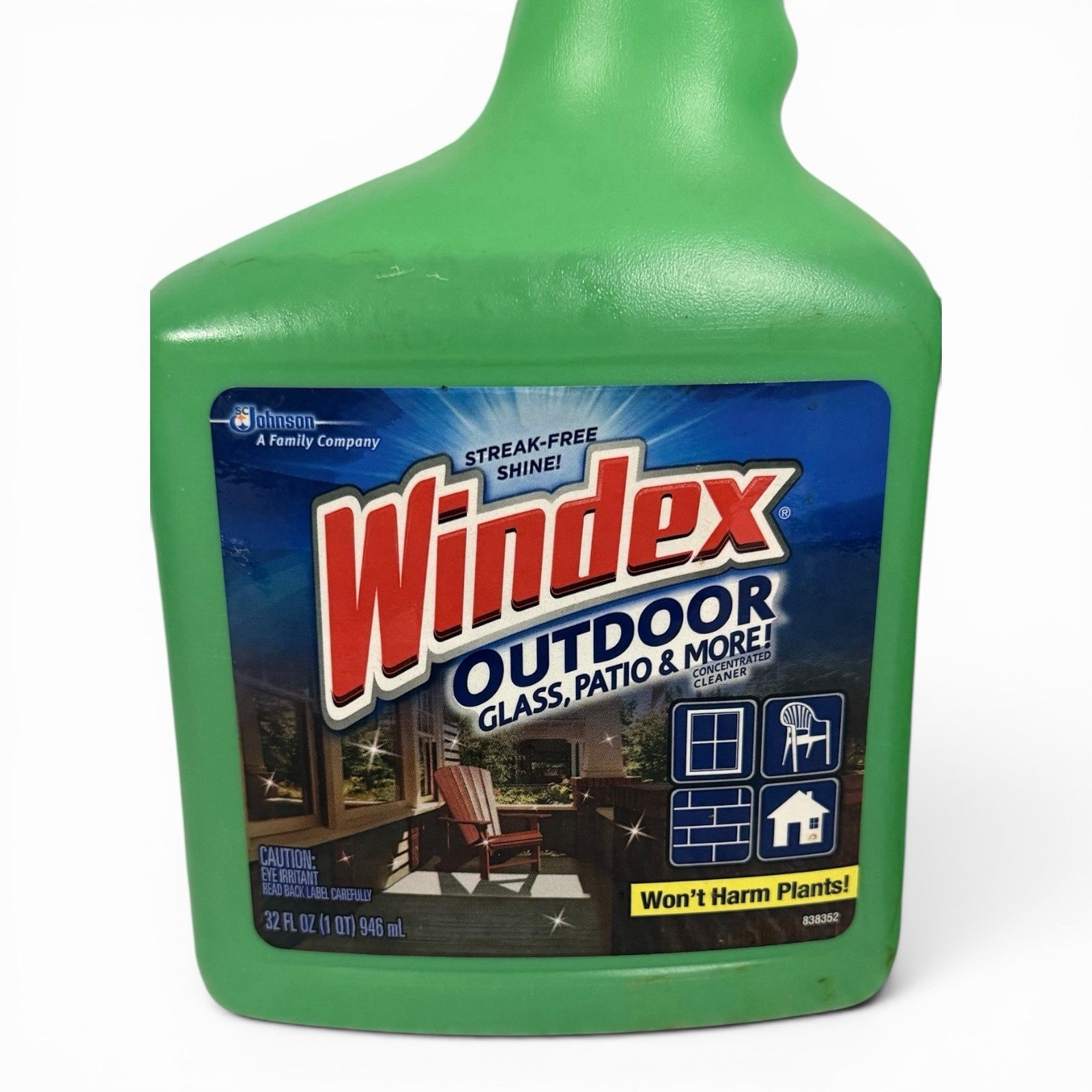 2 Pk Windex Outdoor Glass Cleaner Patio Concentrated 32 Fl Oz Hose Attachments