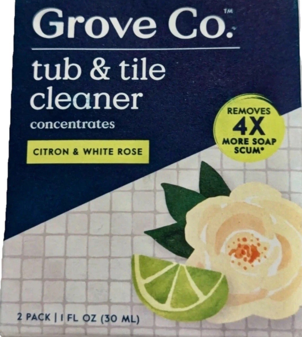 Grove Co. Tub & Tile Cleaner Concentrate Citron & White Rose 2 Pack 1oz