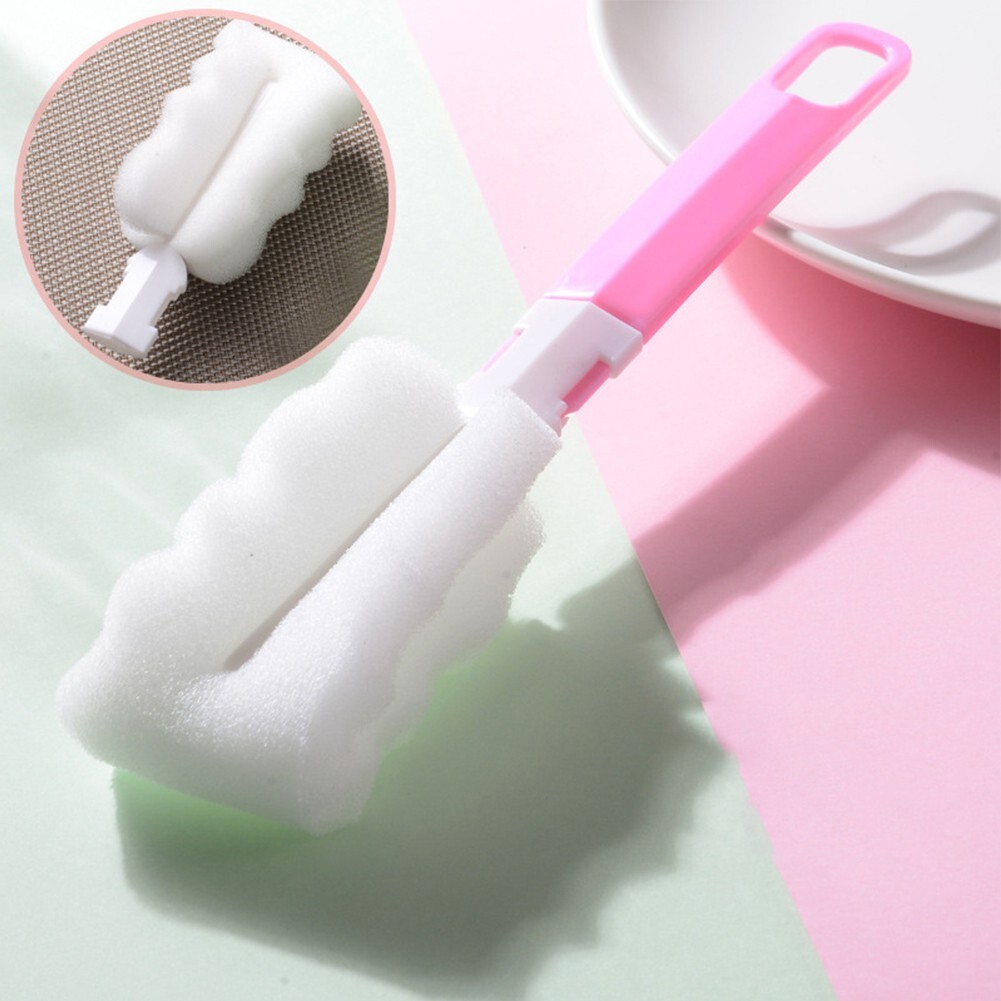 Sponge Handle Brush Foam for Bottle Cup Glass Kitchen Car Baby Bottle Cleaning