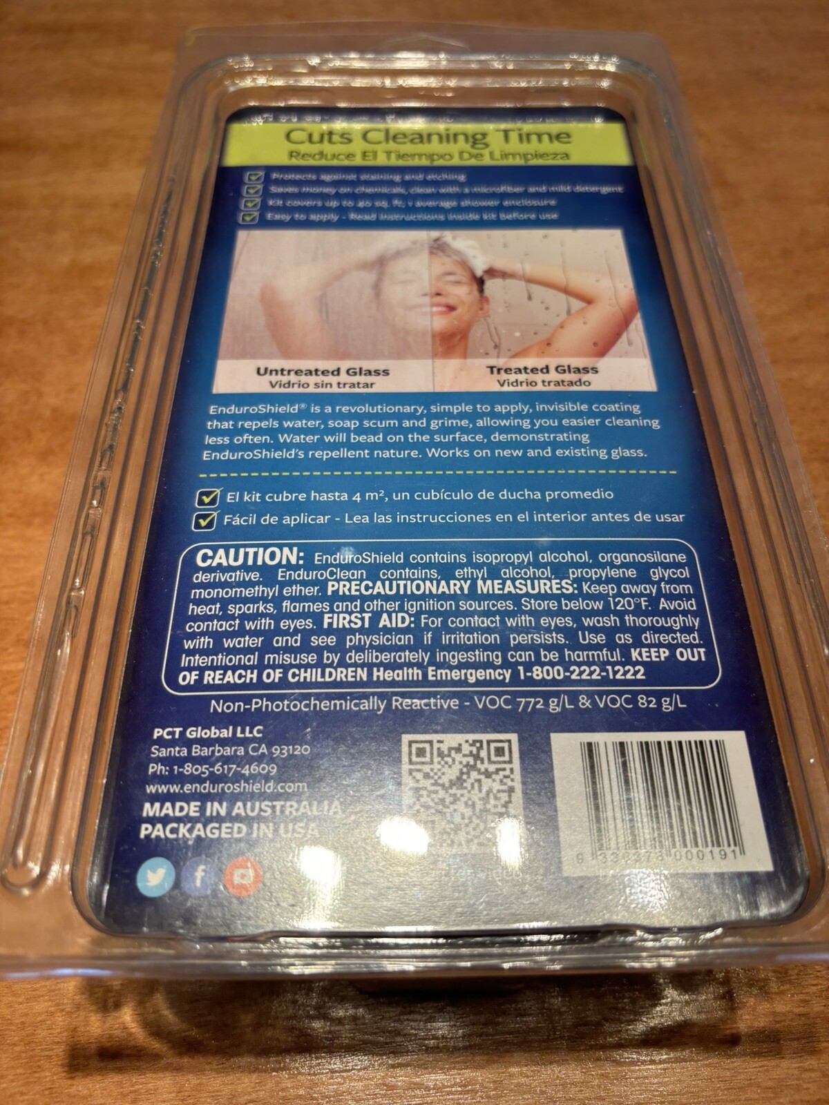Enduro Shield Glass Treatment Showers Repels Soap Scum Lasts 3 Yrs New & Sealed!