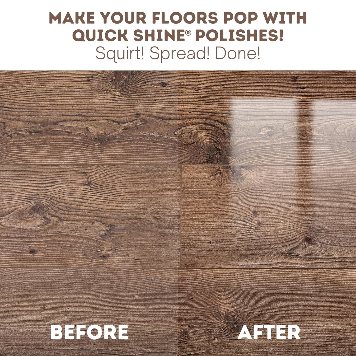 Quick Shine Hardwood Floor Luster-Polish 27oz | Plant-Derived w/Carnauba | Safer