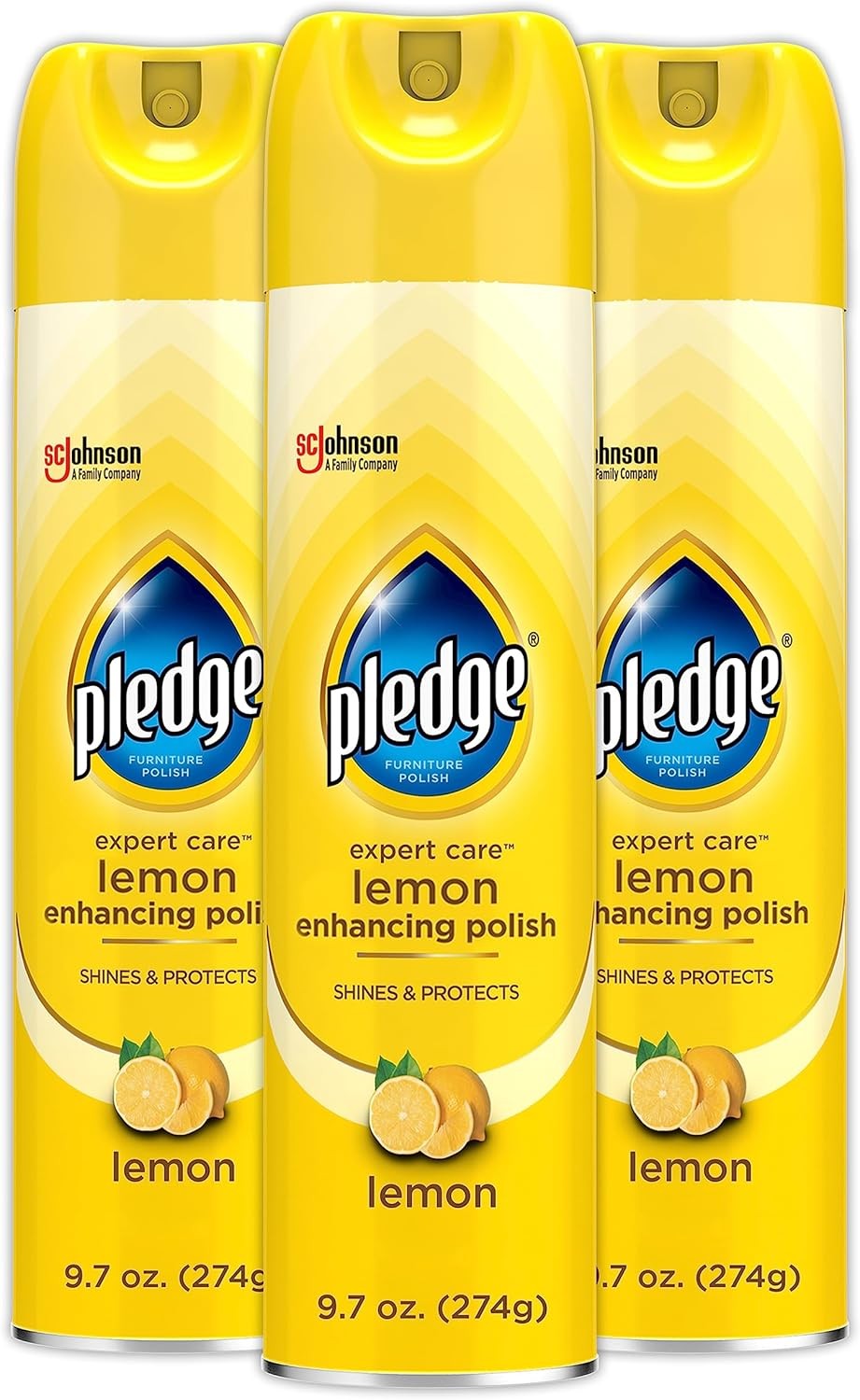 Pledge Enhancing Polish Spray Lemon Scent Wood Furniture Stainless Steel 9.7oz 3