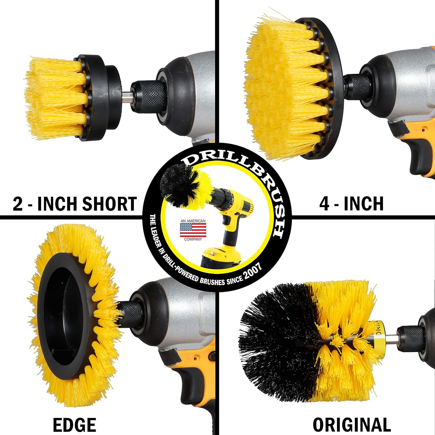 Rotary Brush Kit – Scrub Pads – Shower Scrubbing Brushes for Cordless Drill – Ti