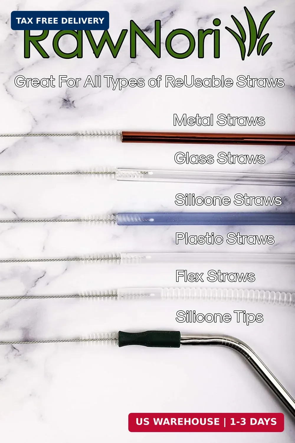 2 Drinking Straw Cleaning Brush Long – Bristle Cleaner for Stainless Steel Drink