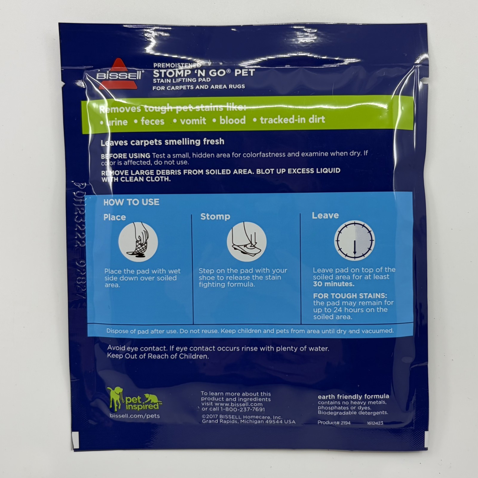 Bissel Stomp ‘N Go Pet Lifting Pads + Oxy Stain Carpet Rug Cleaning, 20 Pack