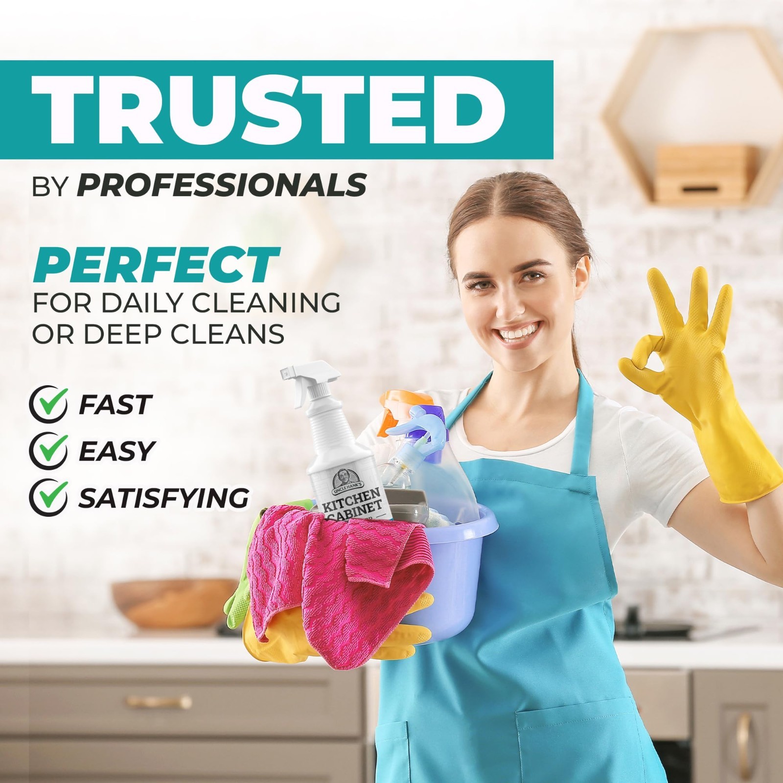 Gentle Kitchen Cabinet Cleaner – Residue-Free Degreaser & Grime Remover 32oz