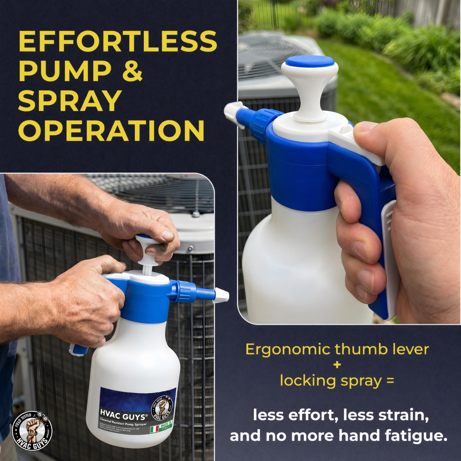 HVAC Guys Dura-Spray Coil Cleaner Pump Sprayer | Handheld Chemical Pump Sprayer