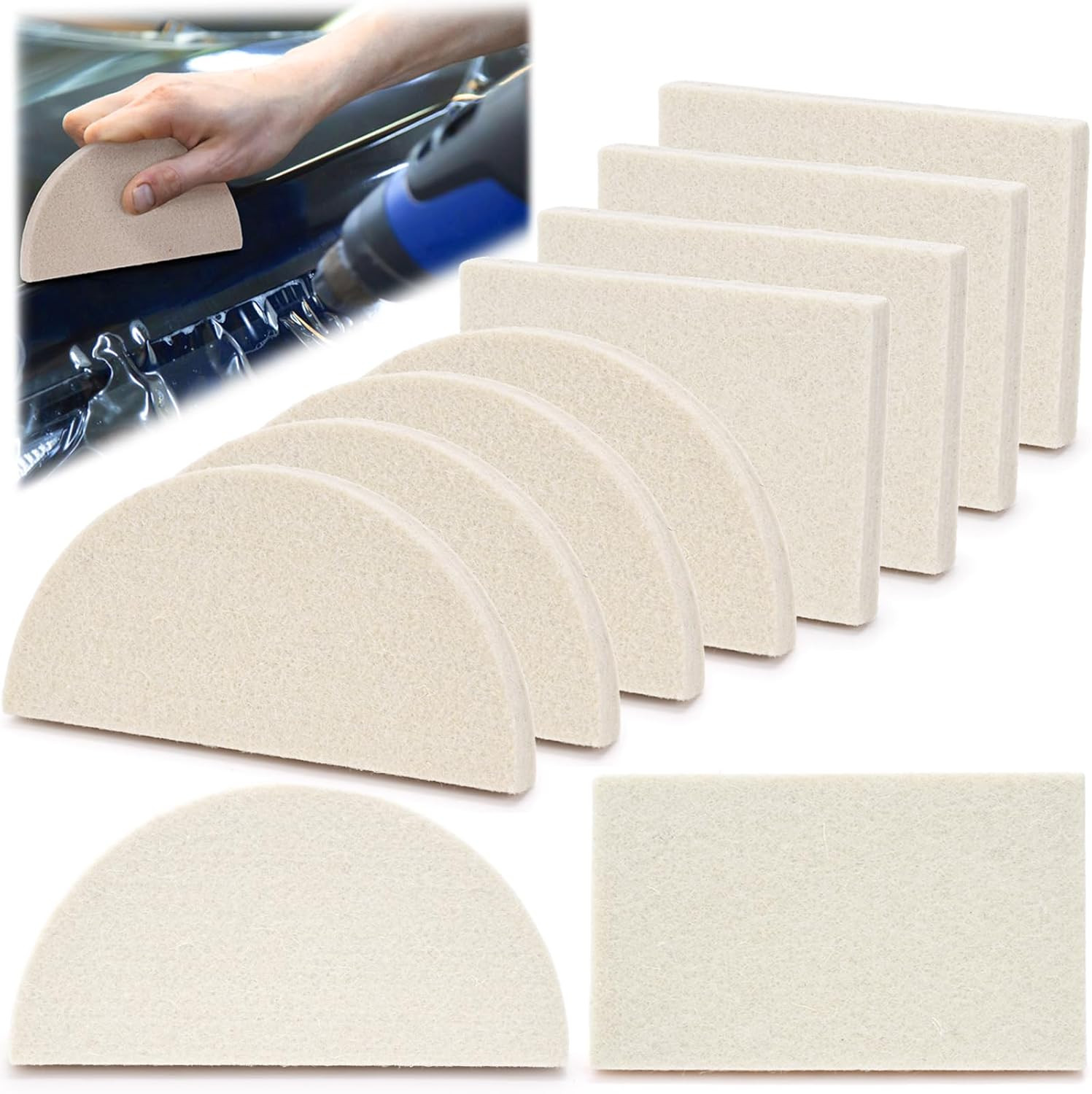 8 Pcs Window Tint Squeegee, Wool Felt Squeegee, Reusable Wrap Tool for Car Windo