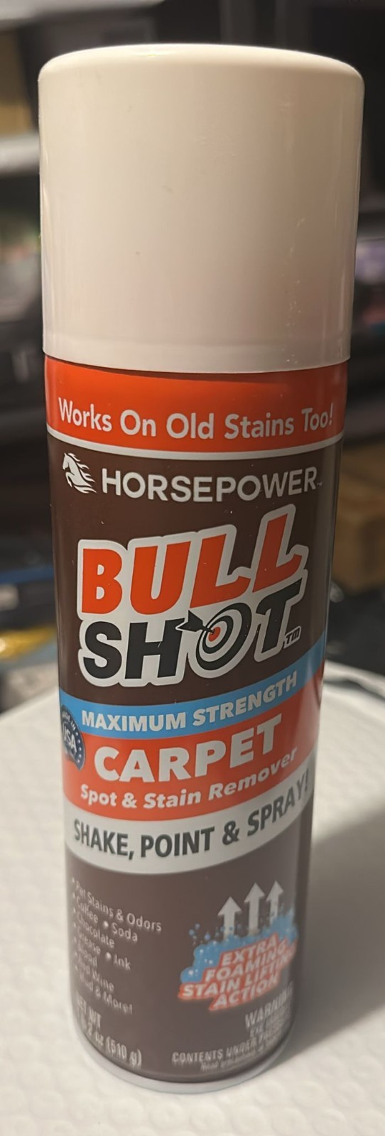 Bull Shot Carpet Spot & Stain Remover – 1 lb 2 oz – As Seen on TV – Made in USA