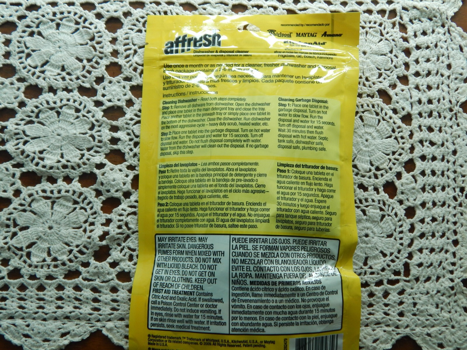 Affresh Dishwasher/Disposal Cleaner Tablet for Residue/Minerals 6 PAK NIP