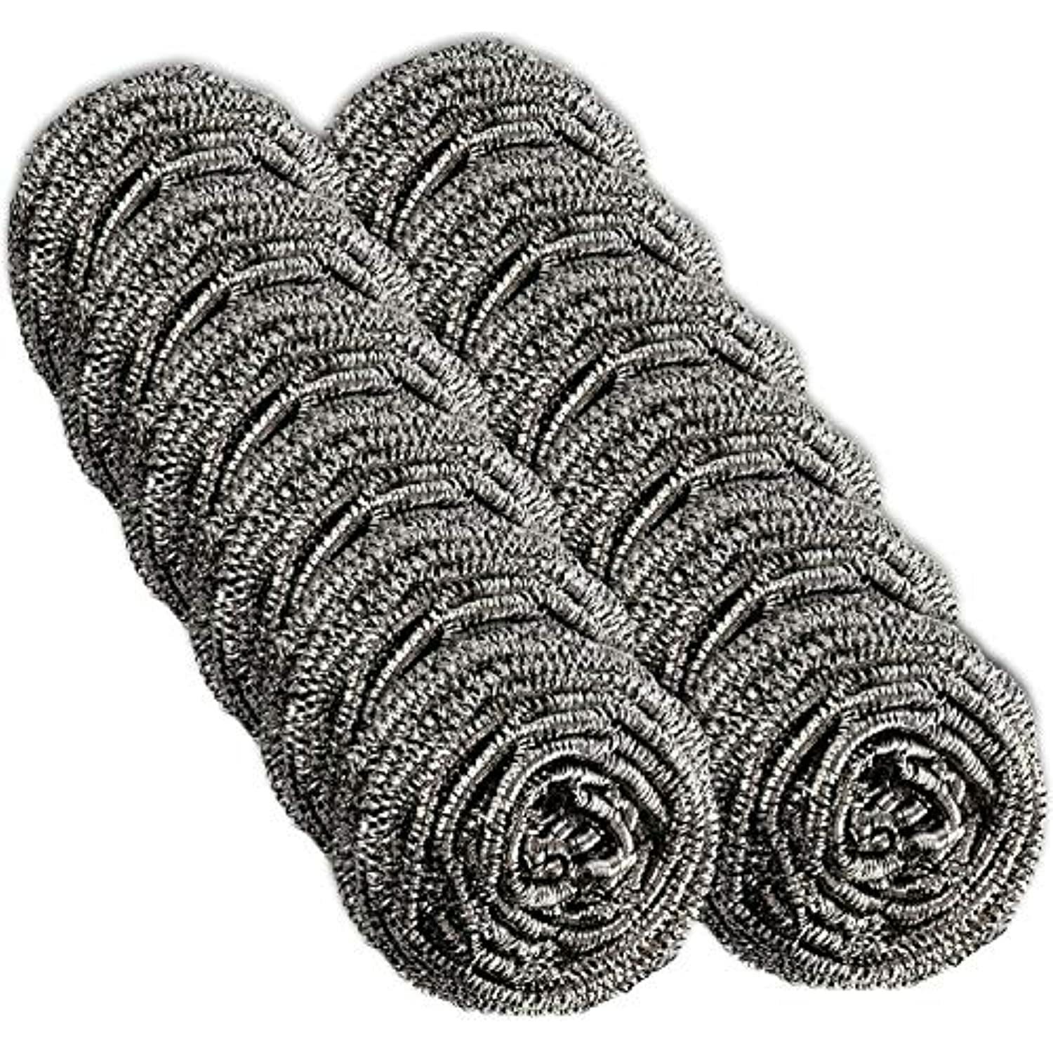 12 Pack Stainless Steel Scourers by Scrub It – Steel Wool Scrubber Pad Used for