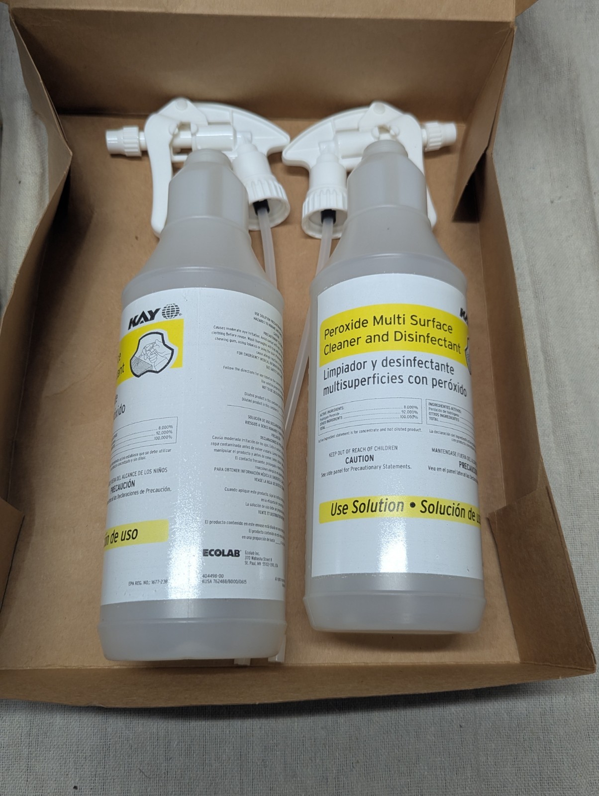 Kay Ecolab 32oz Plastic Trigger Spray Bottles 5 pk Empty