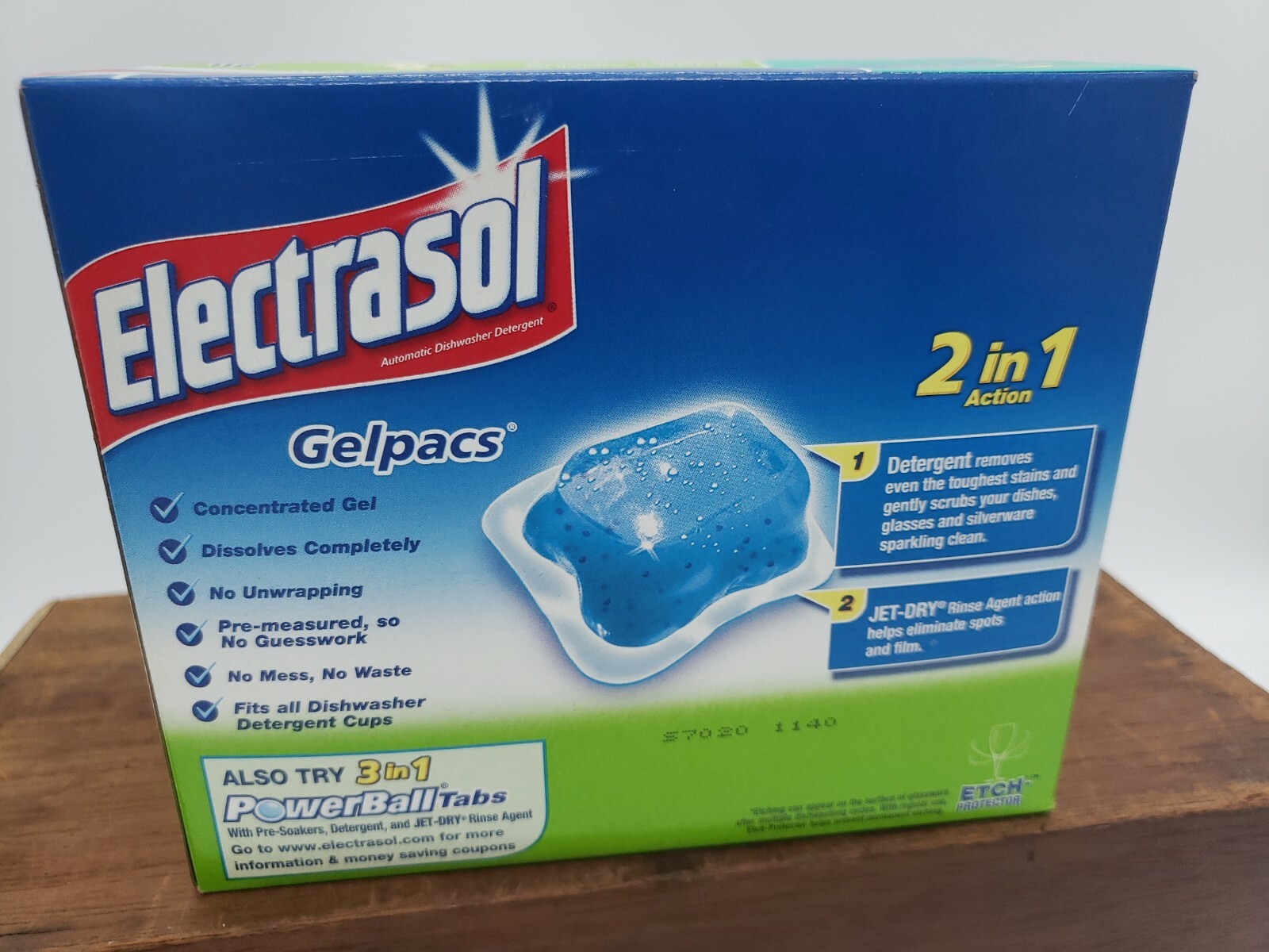 ELECTRASOL Gelpacs 2 IN 1 Jet-Dri Dishwasher Detergent DISCONTINUED 20ct APPLE