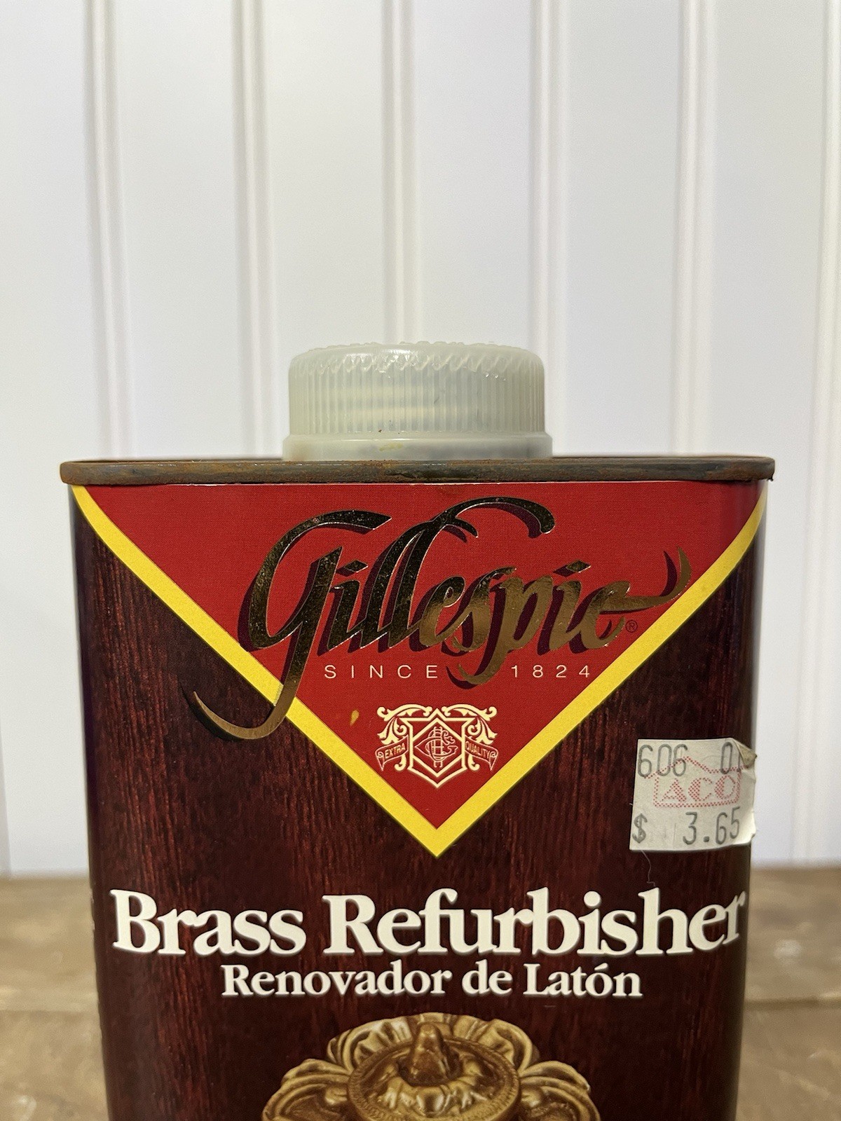Vtg Gillespie Brass Restorer ’95 Tin Prop Full Usa BR86.1 Household Cleaner