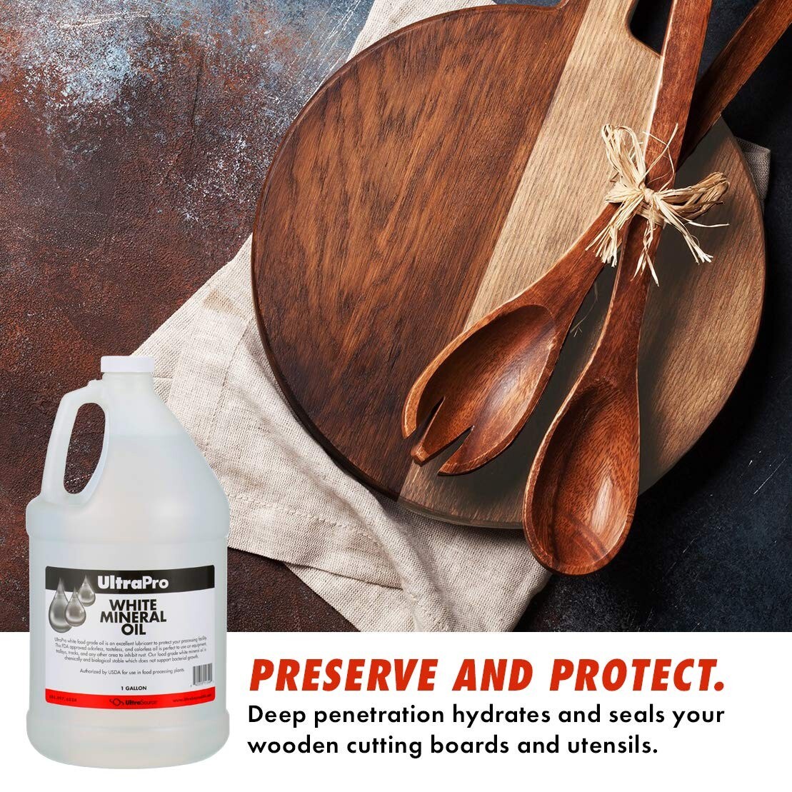 Food Grade Mineral Oil 1 Gallon – Protects Cutting Boards, Butcher Blocks & More