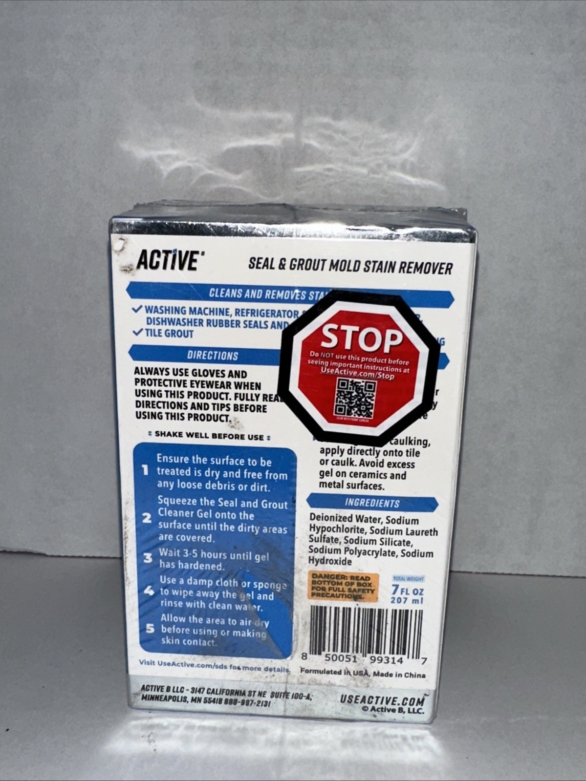 NEW & SEALED – Active Mold Stain Remover Seal Grout Deep Clean 7oz – Deodorizes
