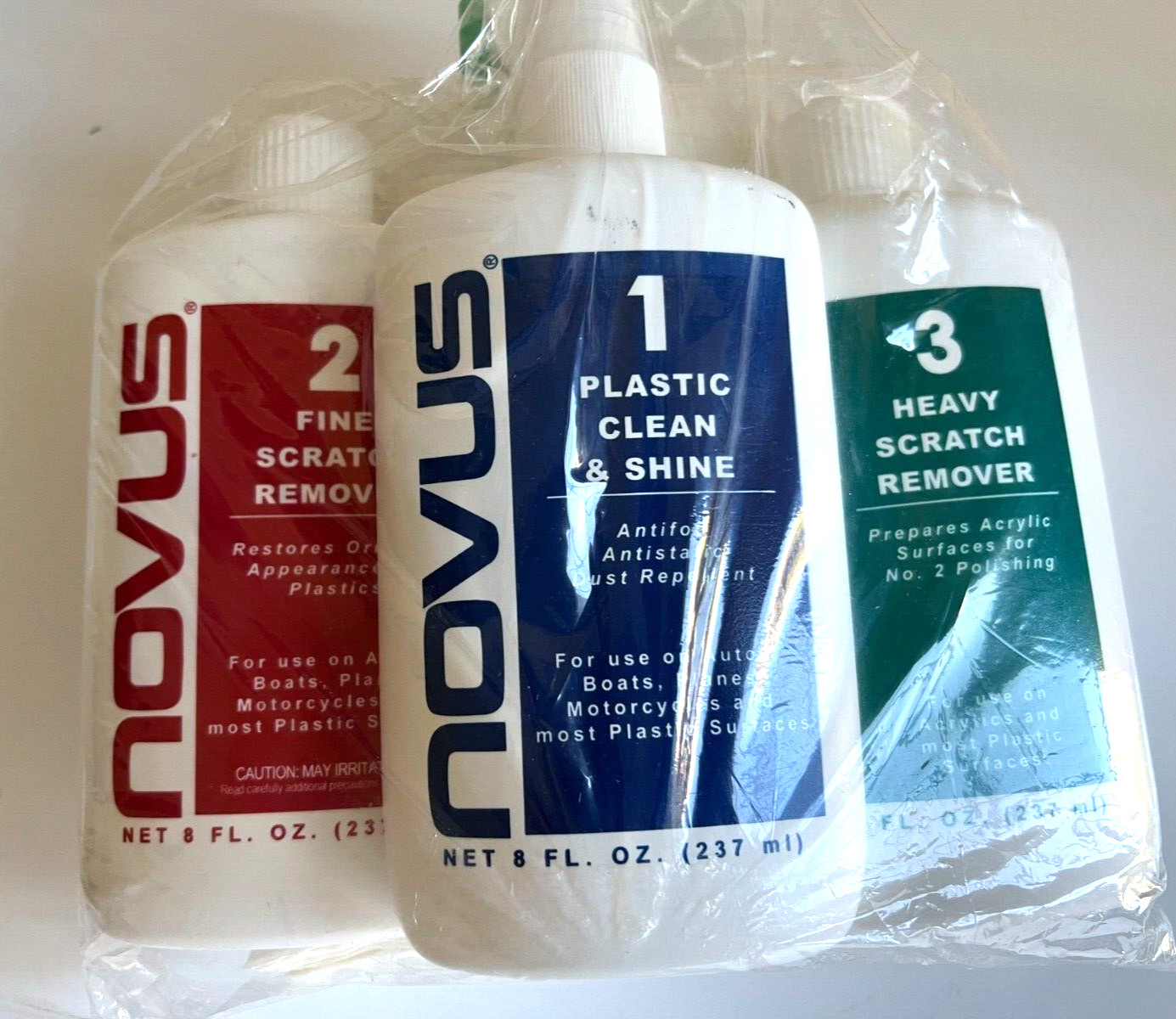 NOVUS-PK1-8OZ-PM Car Plastic Clean & Shine Fine Scratch Heavy Scratch Remove 8Oz