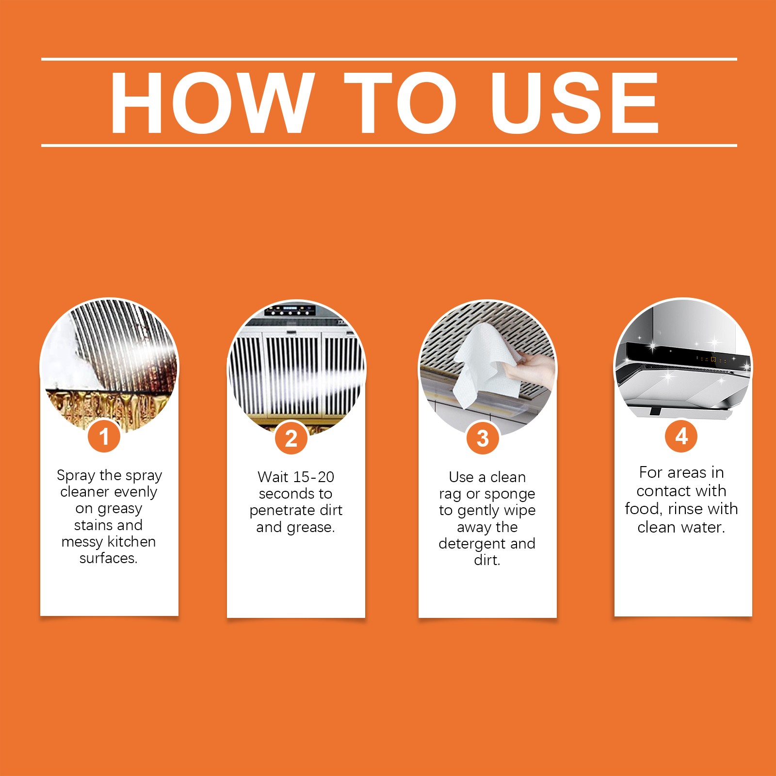 Heavy Duty Kitchen Degreaser for Stovetop and Range Hood Greasy Surfaces