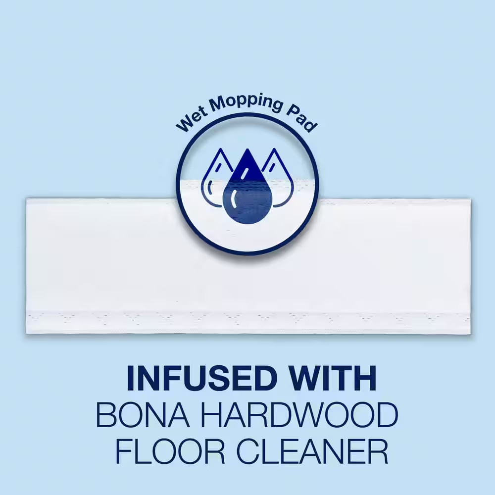 17 In. X 5 1/4 In. Hardwood Floor Wet Cleaning Refill Pads (12-Count)