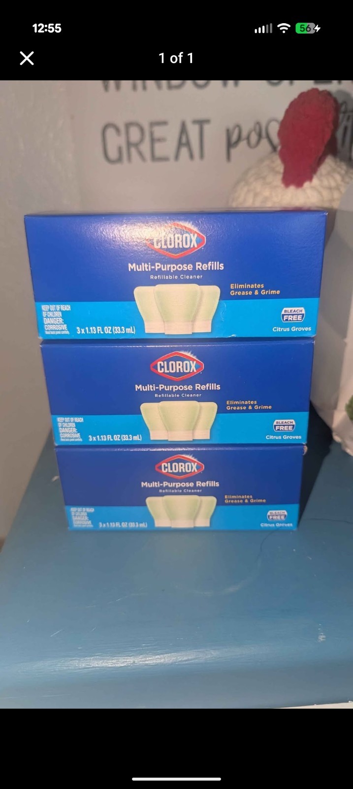 Lot of 3 Boxes Clorox Multi-Purpose Spray Concentrate Refills, 9ct x 1.13 Fl Oz