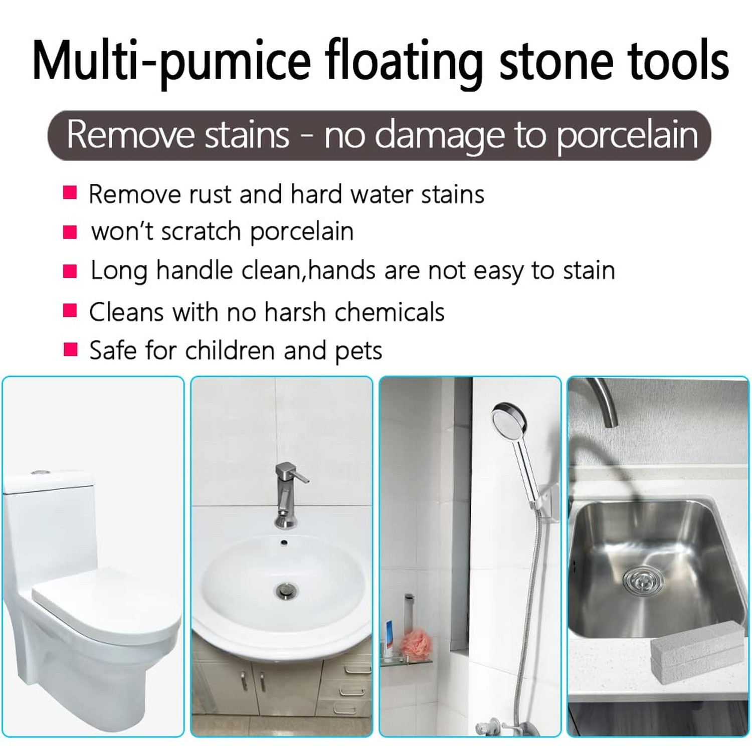 4TH Pumice Stone for Toilet Bowl Cleaning,Remove Away Limescale Stain,Hard Wa…