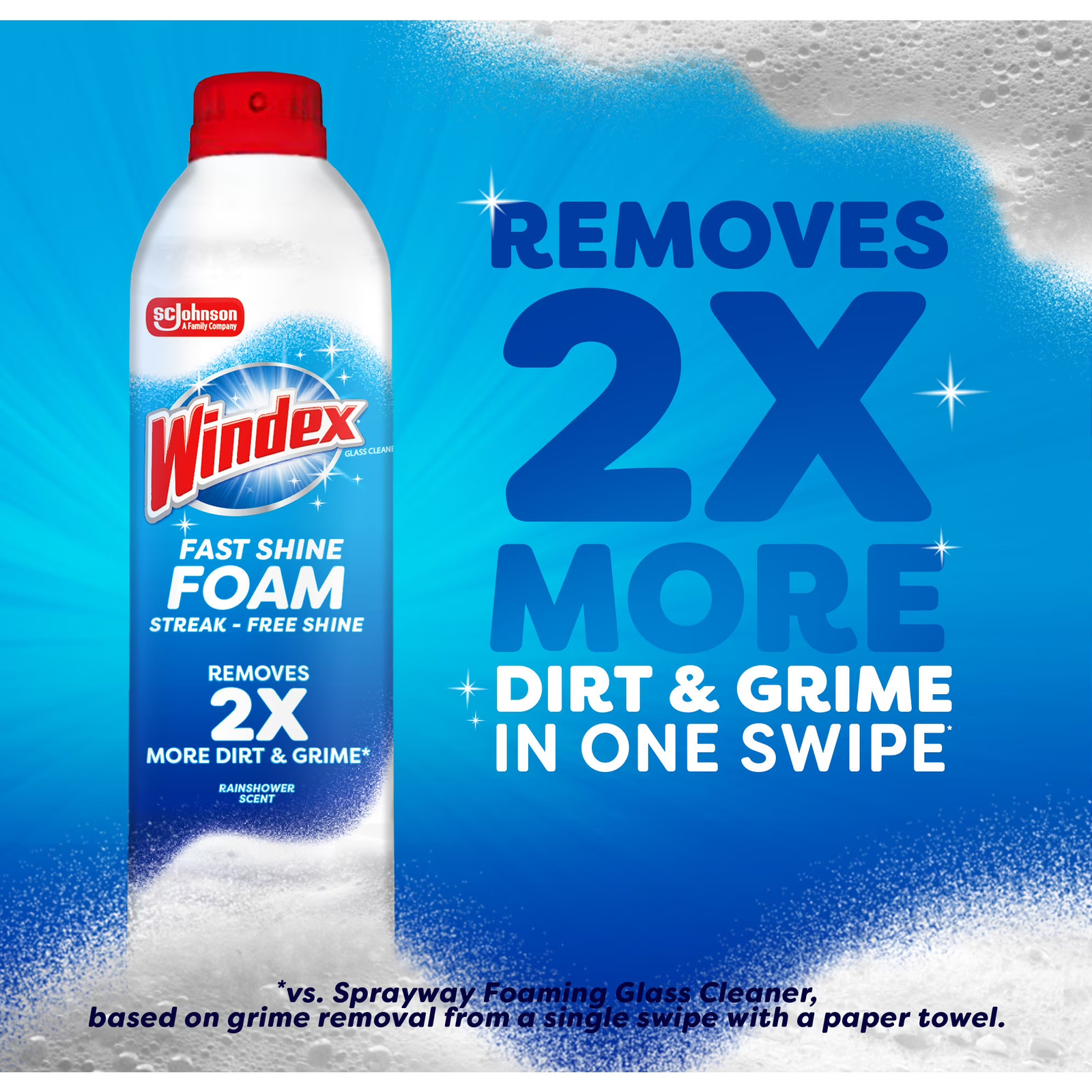 Fast Shine Foam Glass Window Mirror Cleaner NoDrip Aerosol