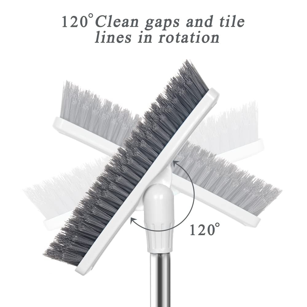 LandHope Grout Brush with Long Handle 50inches Grout Cleaner for Tile Floors Cre