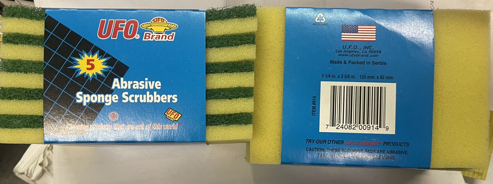 Lot of 2 packs UFO abrasive spong scrubbers 10 Total