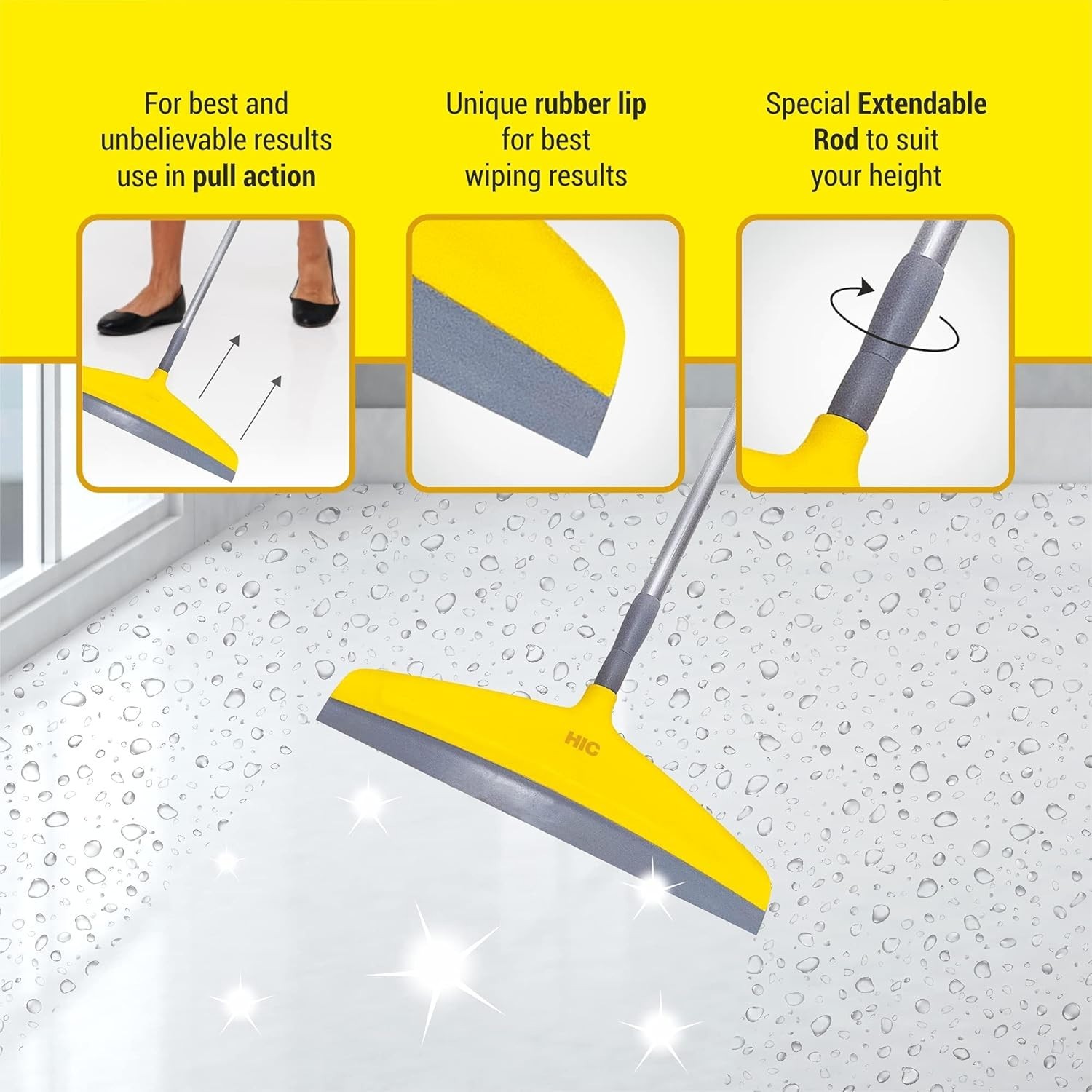 HIC HAMARA INDIA CLEAN Squeegee Plastic Floor/Bathroom Squeeze Wiper (set of 1)