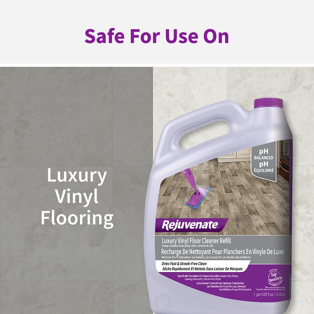 Rejuvenate Luxury Vinyl Floor Cleaner 128 Ounce No Streak Formula Safe For Ki…