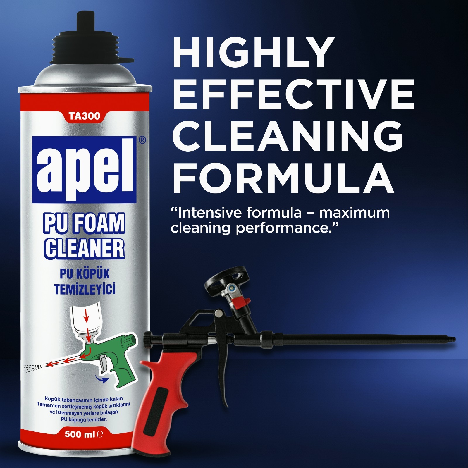 Apel PU Foam Gun Cleaner 12×16.9 fl oz. Spray Expanding Foam Remover 12 Pack