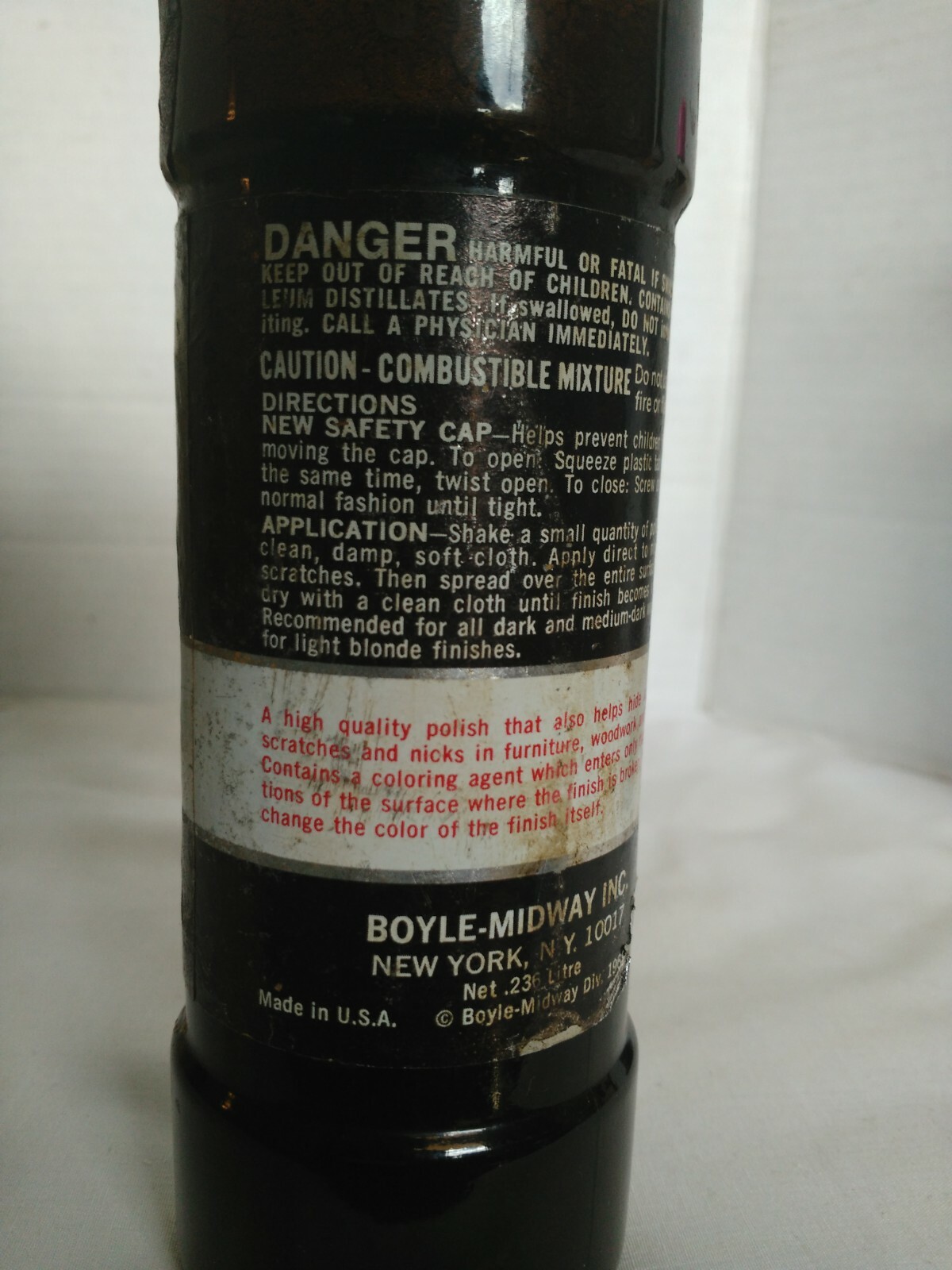 Vintage Rare Old English Scratch Cover For Dark Woods Glass Bottle 8 oz USA HTF