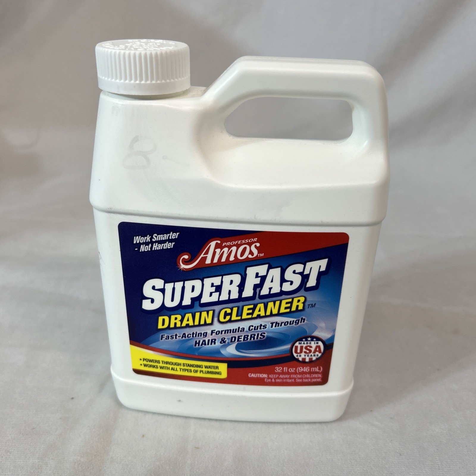 Professor Amos Super Fast Drain Cleaner w/ Accelerated Formula, 32 Oz *NEW*