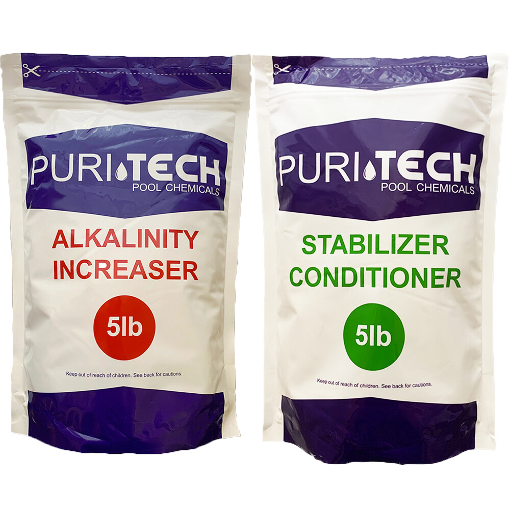 Puri Tech Chemicals 5 lb Alkalinity Increaser & 5 lb Stabilizer Conditioner Kit