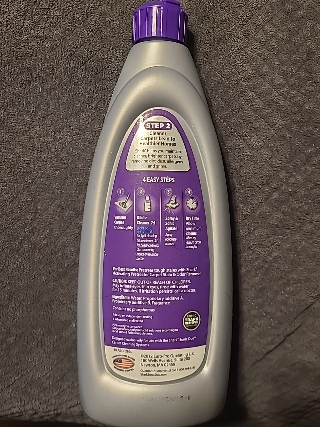 Shark Carpet Shampoo Low Moisture No Rinse English Lavender 28 FL oz Sealed New